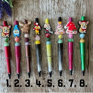 Handcrafted Gnome Dog Pens Beaded Unique Artisan Gifts Office Accessories